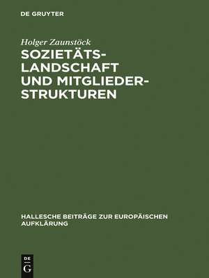 cover image of Sozietätslandschaft und Mitgliederstrukturen